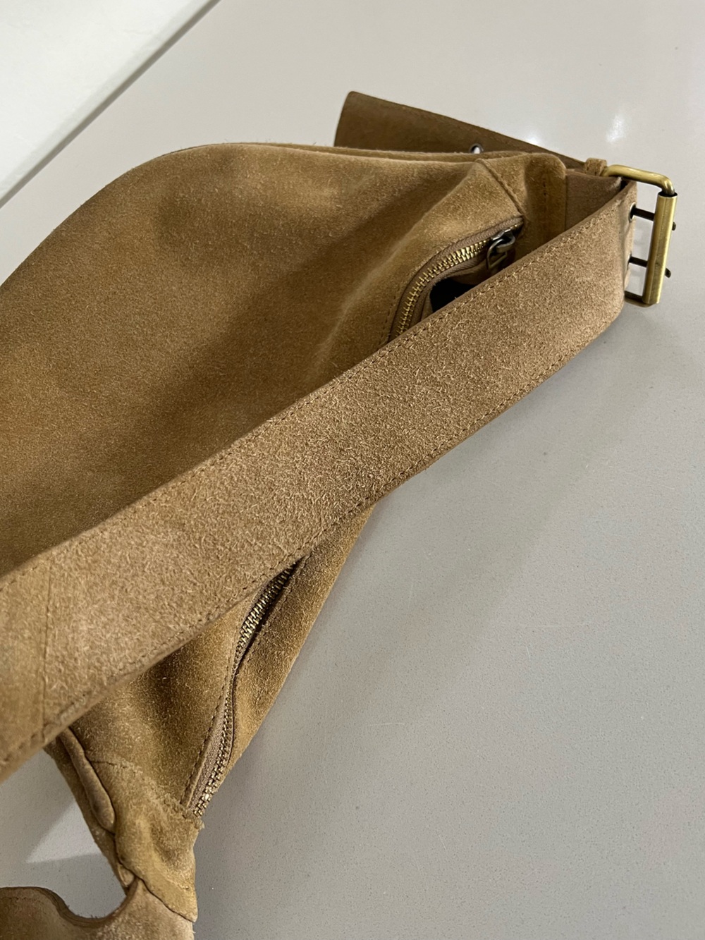 Suede Leather Moon bag Shoulder Bag - Picture 10 of 13